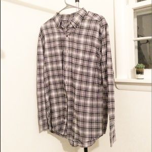 GREY PLAID BOYFRIEND FLANNEL
